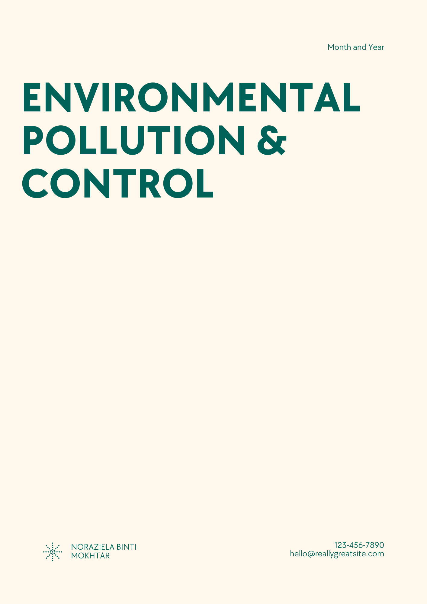 Environmental Pollution & Control